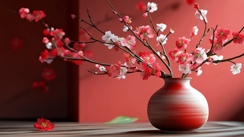 红色新中式花艺