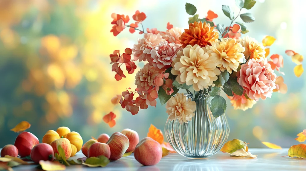 秋天鲜花盛开布景软装