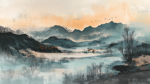 唯美意境彩墨山水