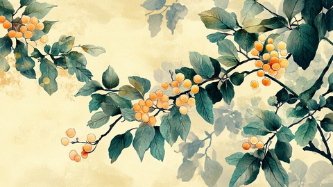 古典枇杷古风画
