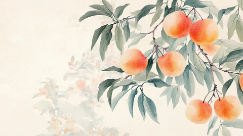 手绘黄桃壁纸