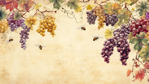 葡萄暖色背景墙