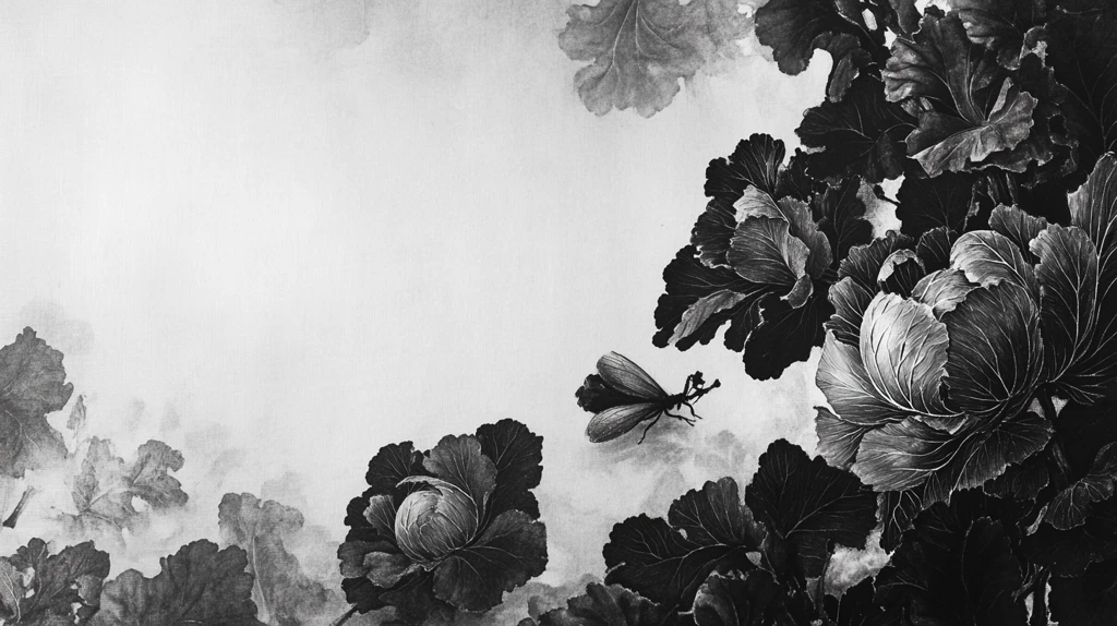 水墨芙蓉花背景