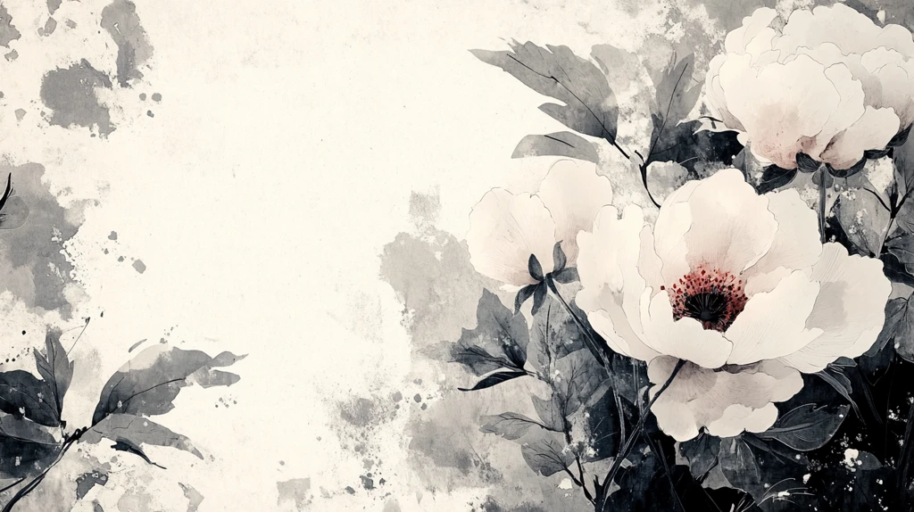 唯美风水墨牡丹