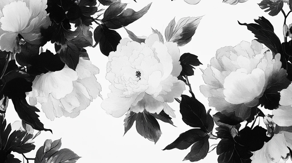 水墨牡丹
