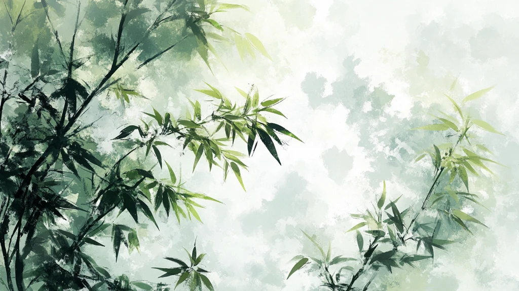 竹影绿竹水墨画