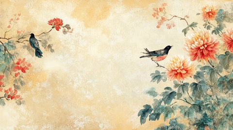 文艺古典花鸟壁纸