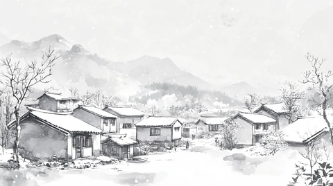 雪景古风插画
