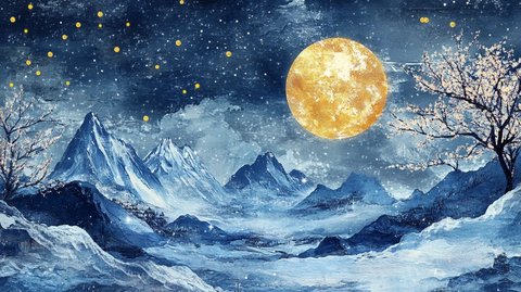 雪山月夜