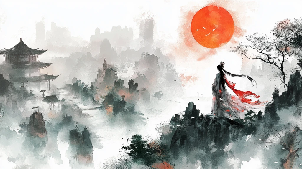 古风人像水墨山水