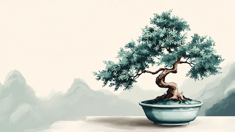 古典古风复古迎客松