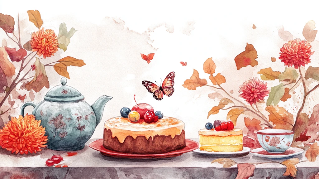 下午茶系列蛋糕插画