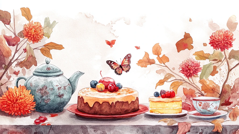 下午茶系列蛋糕插画