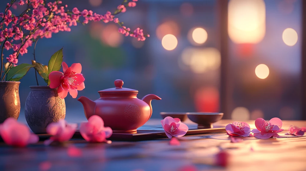 迎春茶话会背景