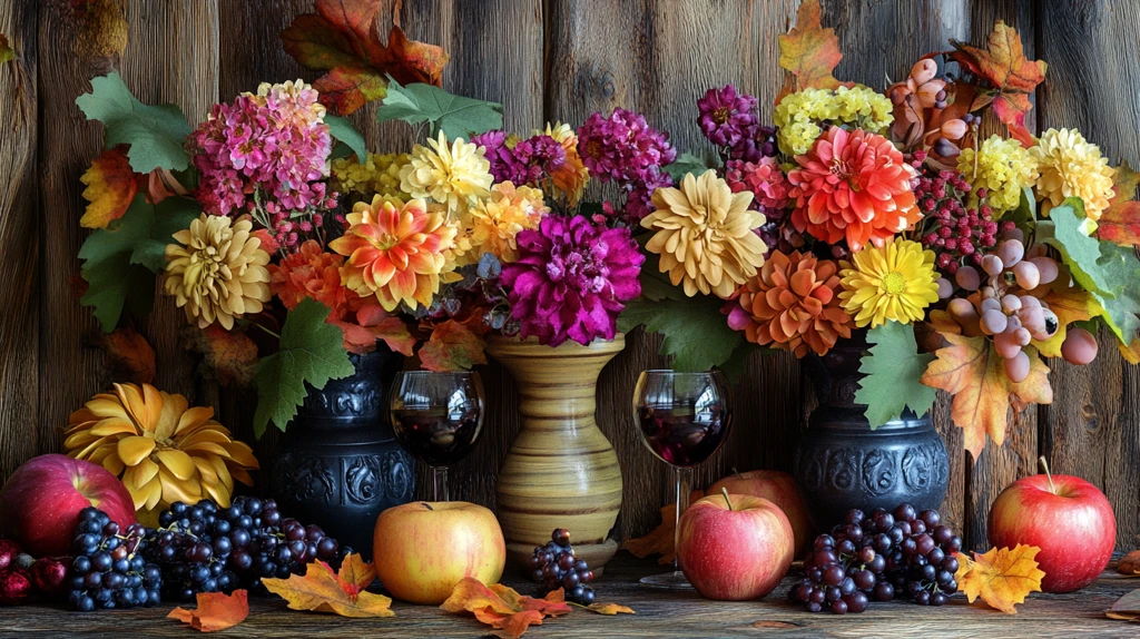 秋天鲜花盛开布景软装