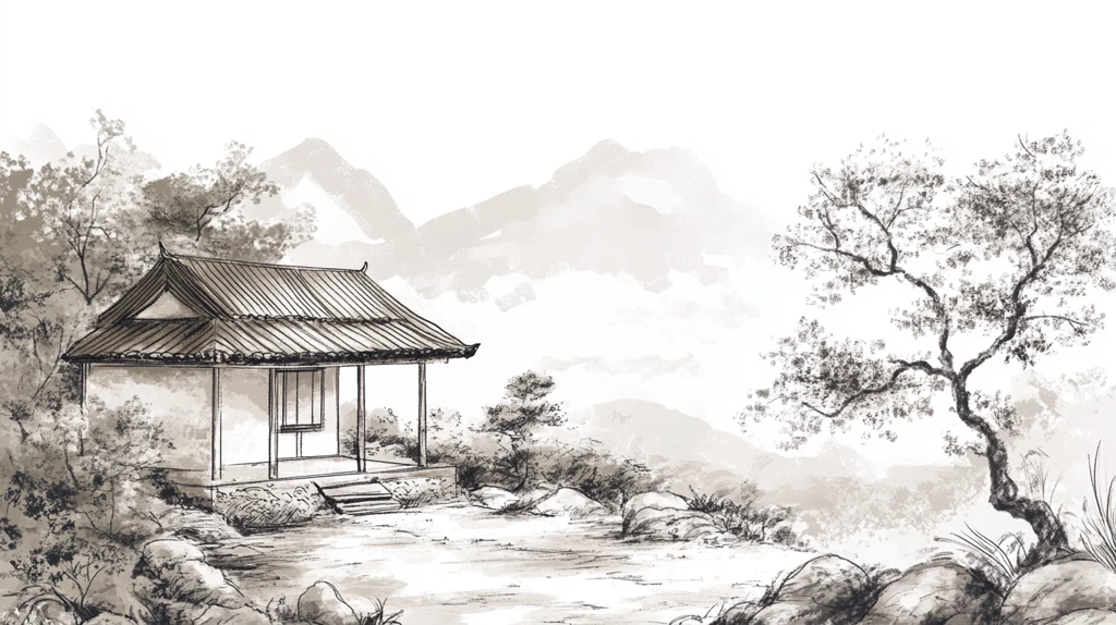 古风秋天景色插画