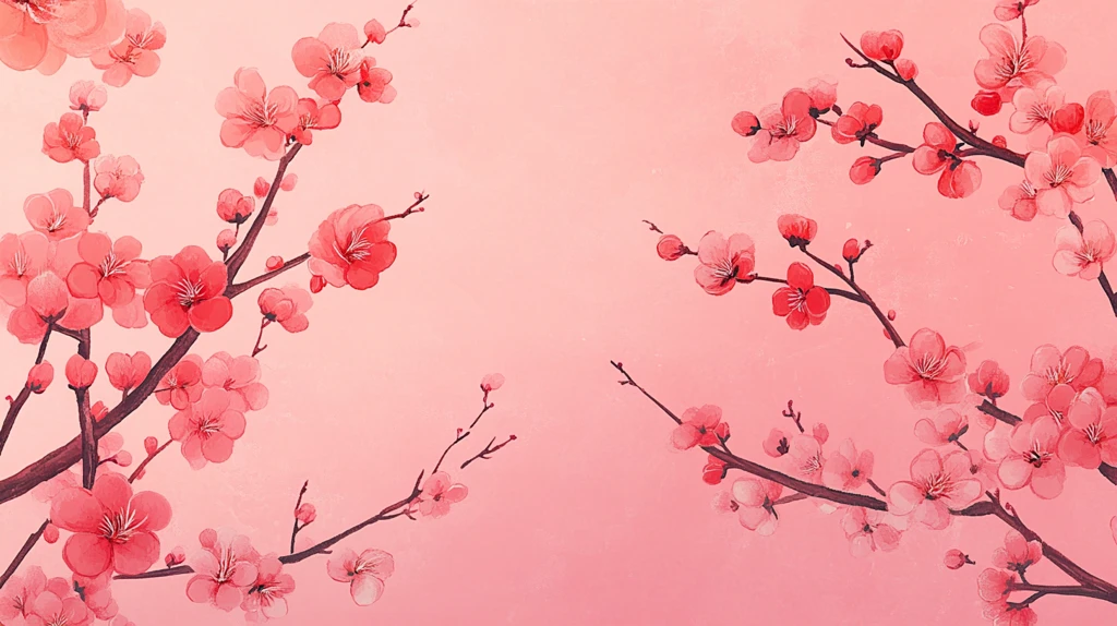 水彩梅花墙纸