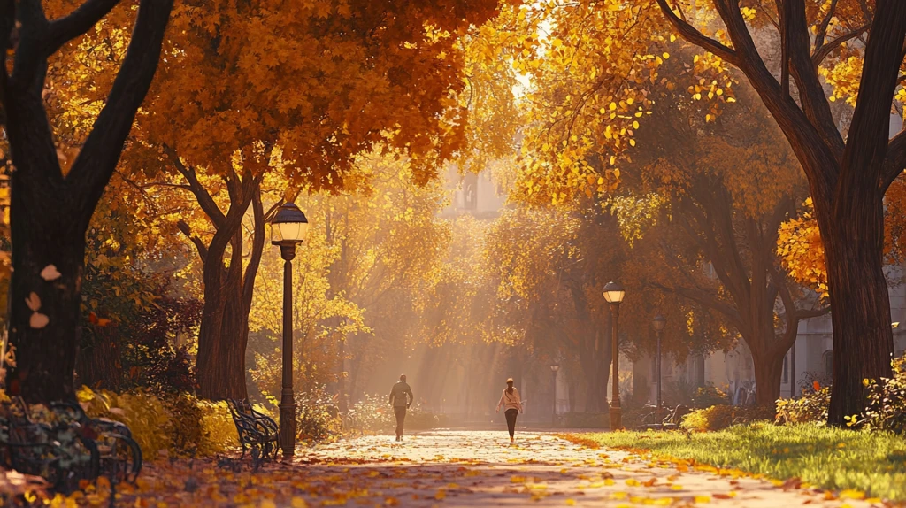 校园唯美金秋素材