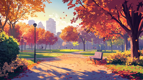 校园唯美金秋素材