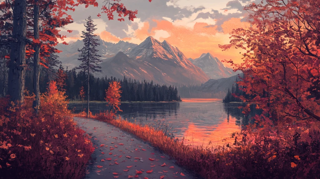 秋天森林画秋天壁纸