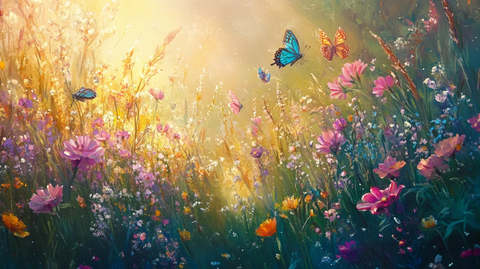 唯美梦幻花田场景