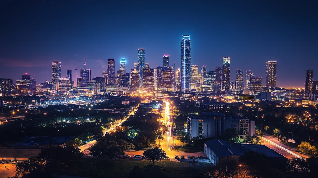 城市夜空商业区