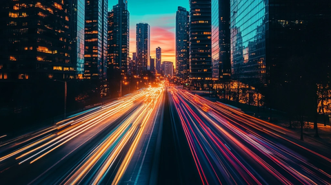 城市延时交通灯轨