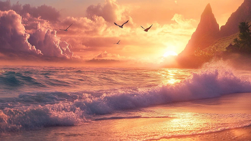 唯美韵律自然海边背景