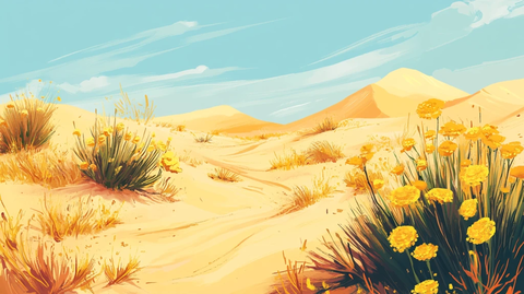戈壁滩插画