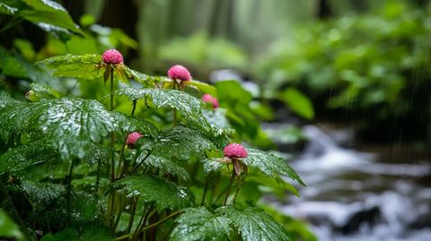 雨中红花绿叶