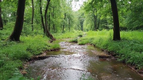 雨后森林小溪