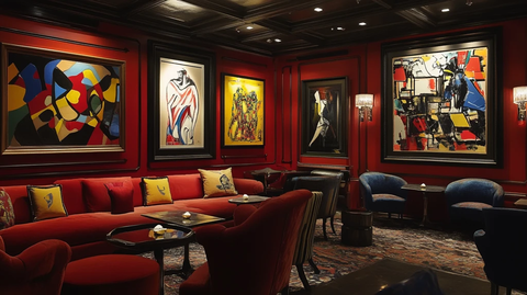 酒店装饰画彩色墙面