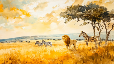 非洲草原动物场景