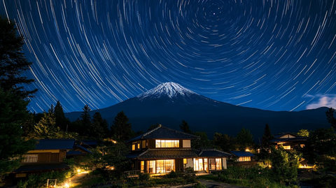 灯光富士山夜景
