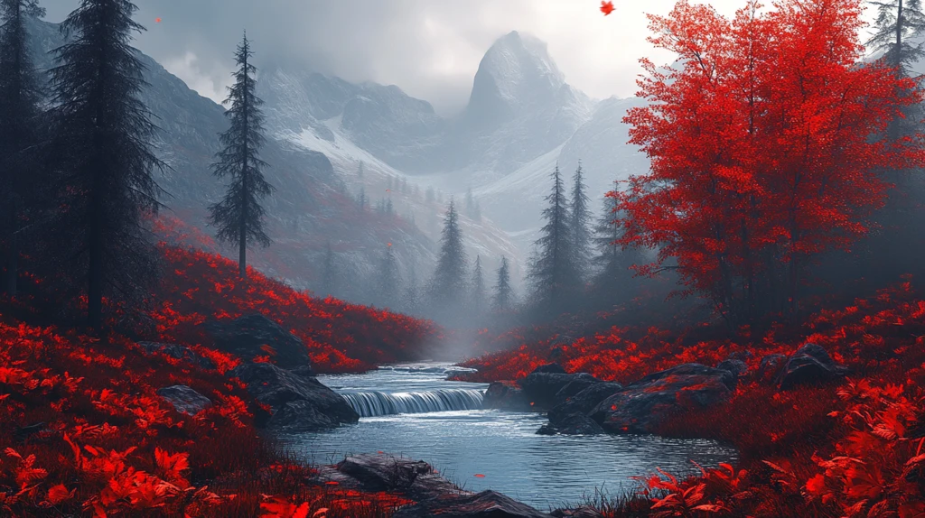 红枫叶桌面背景