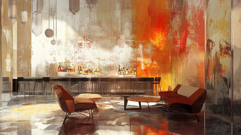 酒店宾馆色块抽象画