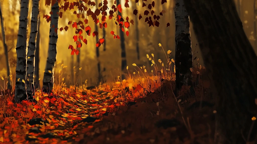 秋天森林画秋天壁纸