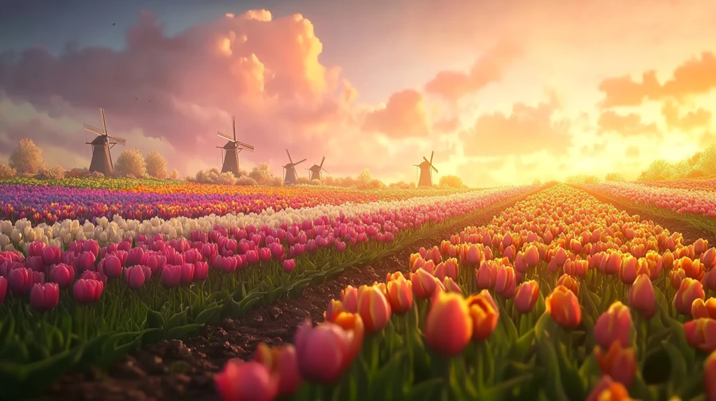 唯美梦幻花田场景