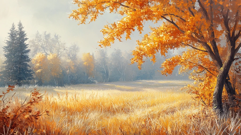 秋天森林画秋天壁纸