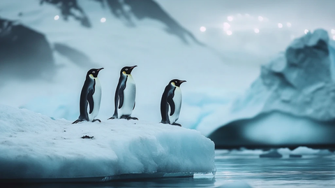 北极光下的冰雪世界