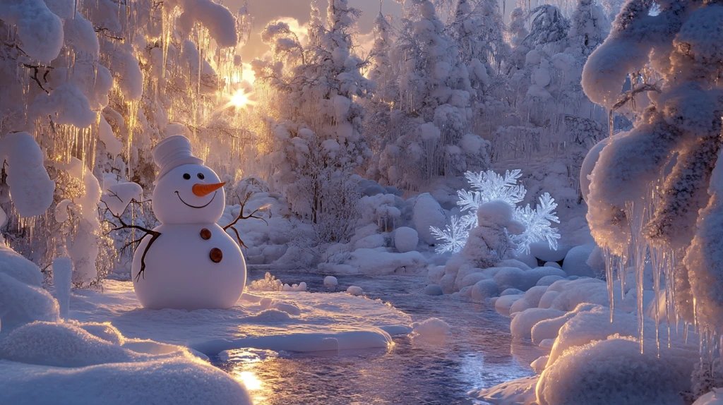 森林雪人雪娃娃