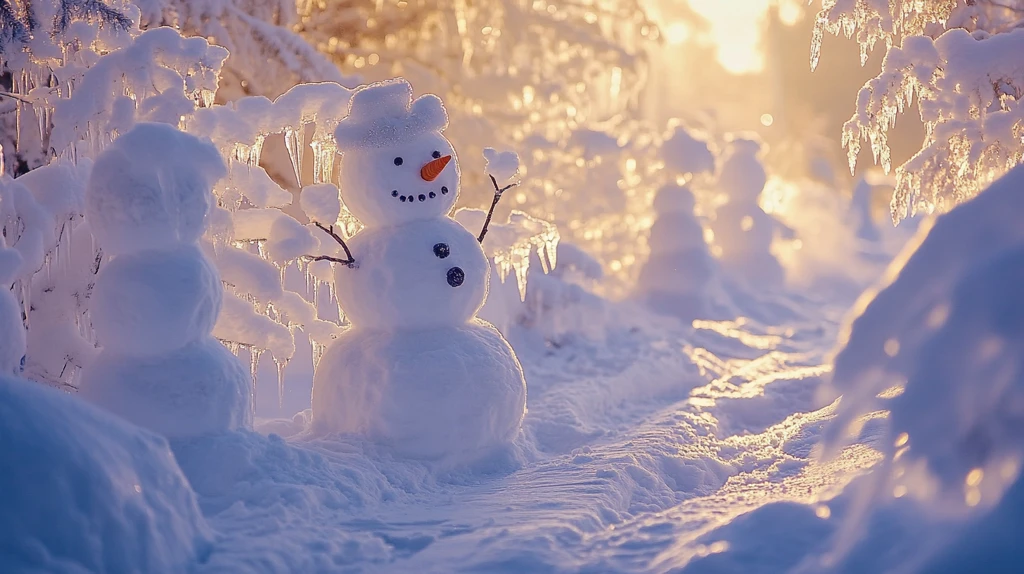 森林雪人雪娃娃