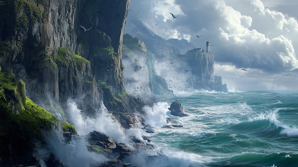 风雨中海洋海岛