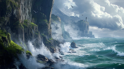 风雨中海洋海岛