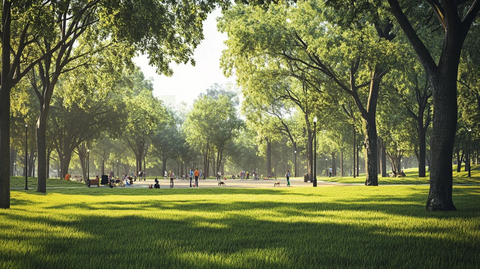 阳光树木大草坪