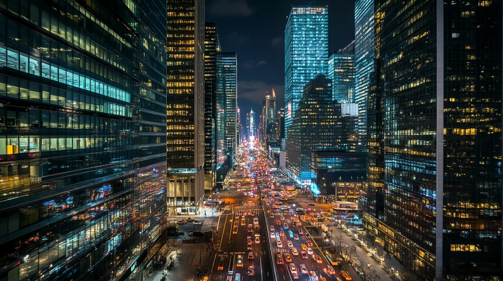 金融中心夜景全景高清