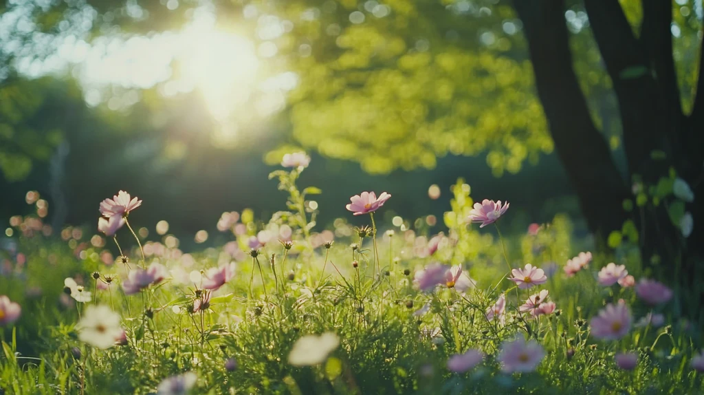 晨光里的格桑花