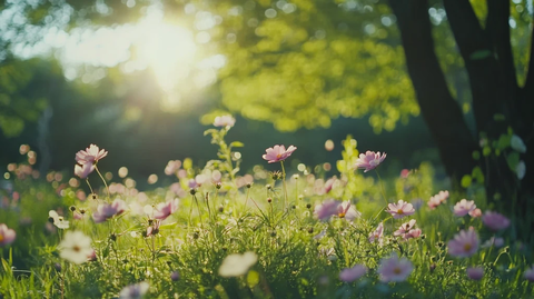 晨光里的格桑花