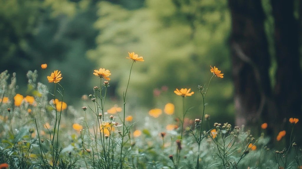 唯美黄秋英背景
