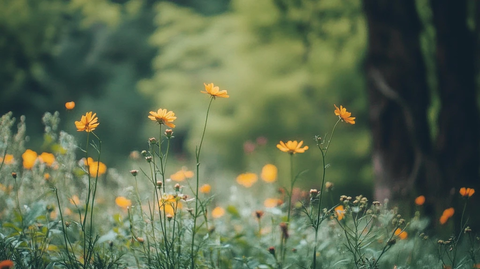 唯美黄秋英背景